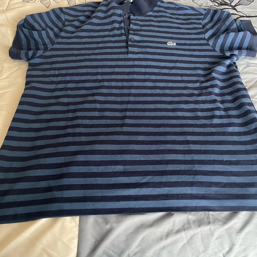 MENS Lacoste striped polo shirt large - Picture 4 of 4